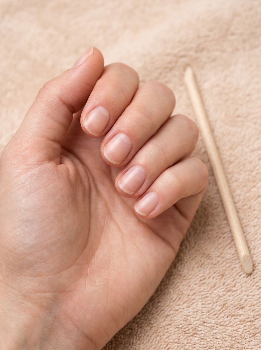 Nur lose Haut vorsichtig entfernen als Clean Nails Anleitung Schritt 7